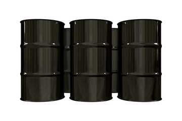 Black oil barrels - 3d