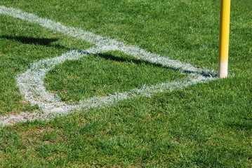 Fußballfeld -  Viertelkreis und Eckfahne