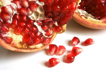 Open pomegranate with seeds