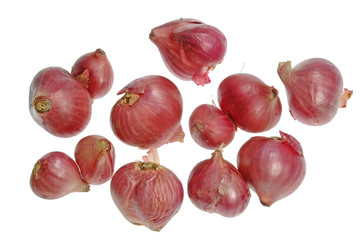 Red Onions On White Background