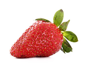 strawberry closeup isolated on white