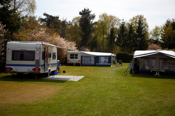 a dutch caravan on the camping