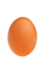Brown egg isolated over white background.