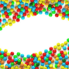 Frame made of colorful candies