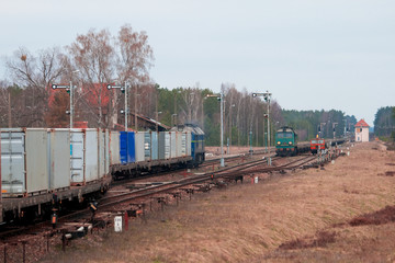 Fototapeta na wymiar Trains at the station