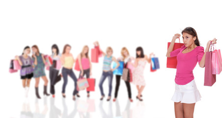 Obraz premium happy woman with shopping bags