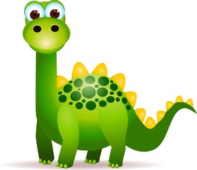 Cute green dinosaurs cartoon