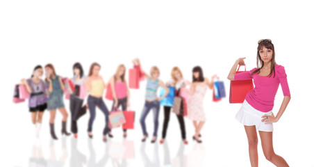 Obraz premium happy woman with shopping bags