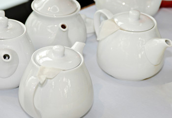 white teapots