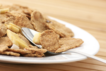 Breakfast cereal in plate