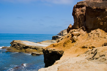 Rocky coast along the ocean