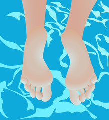 Legs in swimming pool