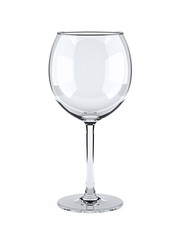 Empty wine glass isolated on white background