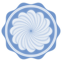 Guilloche rosette, vector pattern for certificate or diplomas