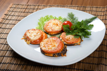 roasted tomato and eggplant.