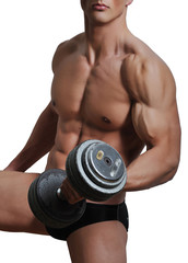 Sexy bodybuilder get up weight