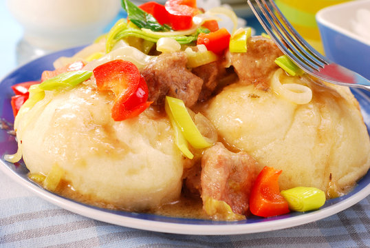 dumplings with meat and vegetables