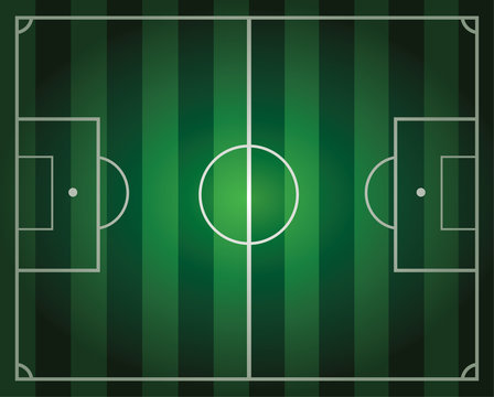 illustration of soccer field with green stripes