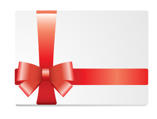 white cards with red gift ribbon and bow