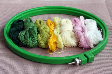 Set for embroidery.