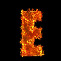 Burning Alphabet letter E
