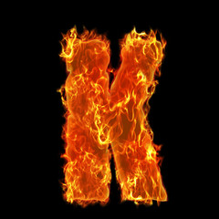 Burning Alphabet letter K