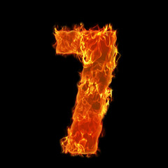 Burning Number letter 7 seven