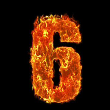 Burning Number letter 6 six