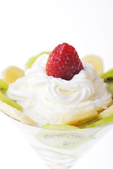 fruit with whipped cream