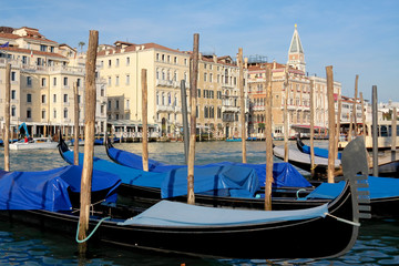Fototapeta na wymiar Gondolas, Venice, Italy