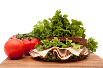 Turkey sandwich on rye bread