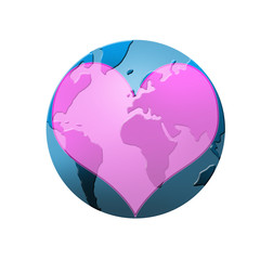 Earth heart shape over it illustration