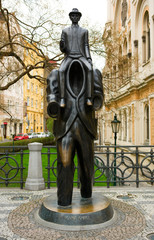 Fototapeta premium Monument to Franz Kafka in Prague, Czech Republic