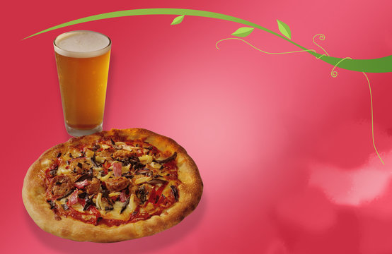 pizza bier