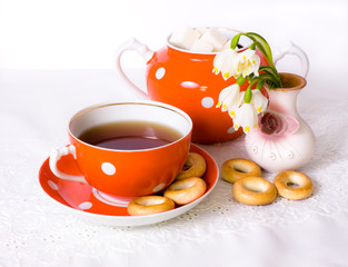 Tea with bagels