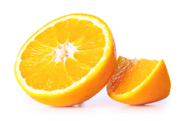 two oranges isolated on white