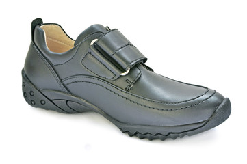 Black children shoe isolated on the white background