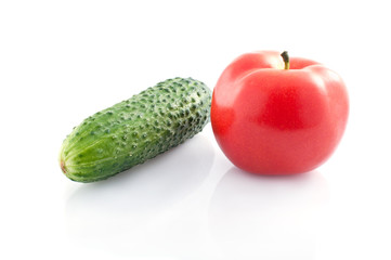 Cucumber and tomato