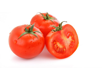 red tomato  vegetables   isolated on white background