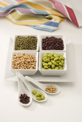 Assorted soy beans.