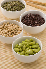 Assorted soy beans.