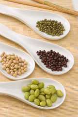Assorted soy beans.