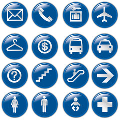 airport and Travel Icons, Vector File pictogram