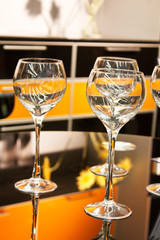 glasses on table