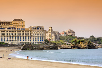 grande plage de Biarritz - obrazy, fototapety, plakaty