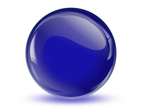 Ball reflection, 3d blue