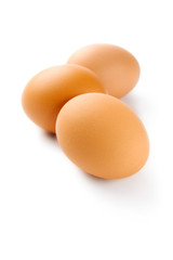 Eggs isolated on the white background