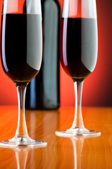 Wine glasses against background