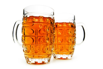 Beer glasses isolated on the white background