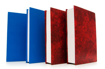 Stack of books isolated on the white background